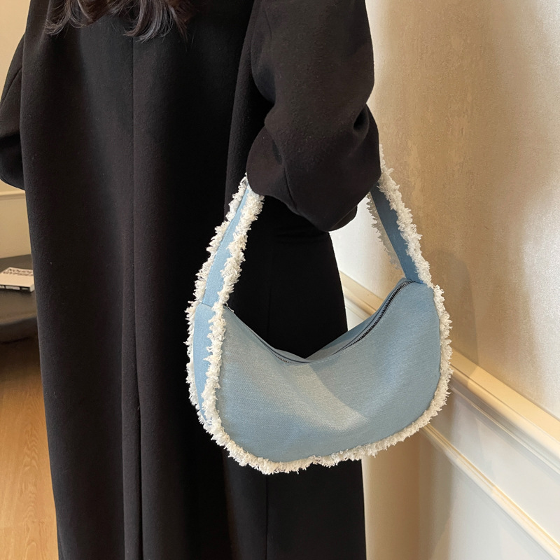 Cross-border 2024 Autumn/Winter New casual retro dumpling bag, fashionable underarm bag, commuter single-shoulder crossbody women's bag Specification drawing
