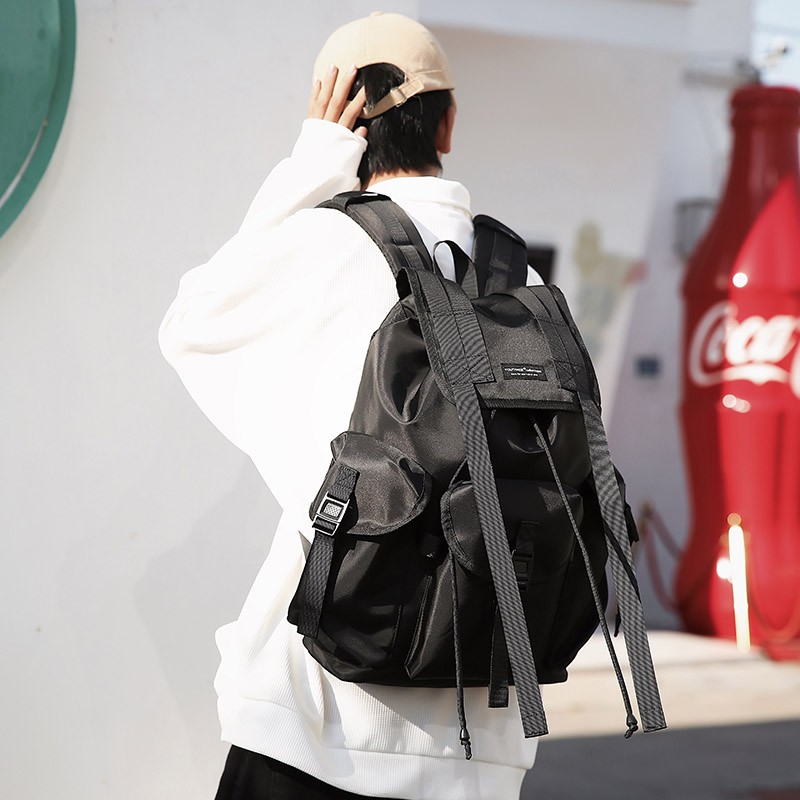 Casual street fashion brand backpacks, men's large-capacity schoolbags, women's college student backpacks, computer bags, drawstring travel bags Specification drawing