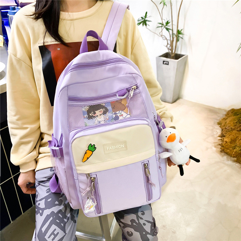 Harajuku ins Korean version large-capacity schoolbag, cute girls, high school and junior high school students' backpack, fashionable and casual backpack Application Scenario