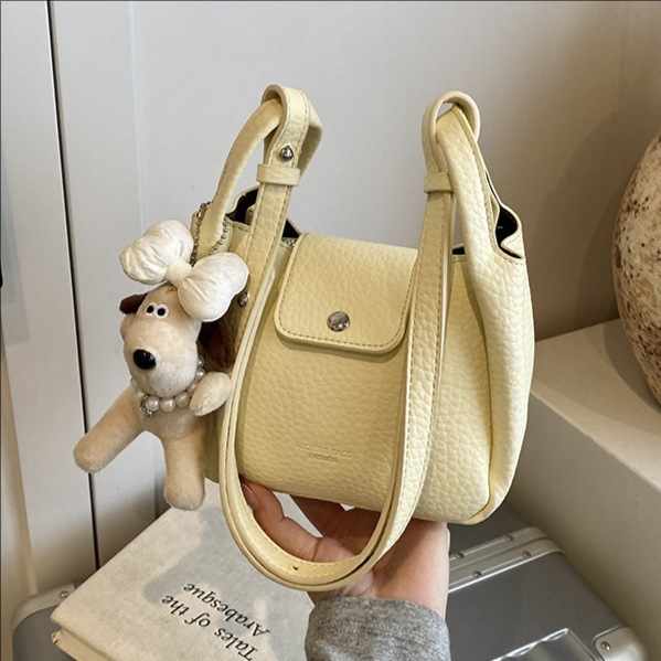 A high-end, lychee patterned fashionable small handbag for women, a new 2025 casual, simple and versatile single-shoulder crossbody bag for commuting full figure