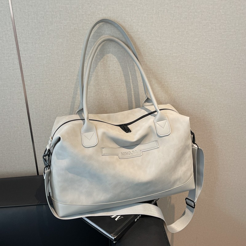 New cross-border travel luggage bag for women, lightweight, durable, soft leather-like fitness bag, short-distance travel and boarding storage bag full figure