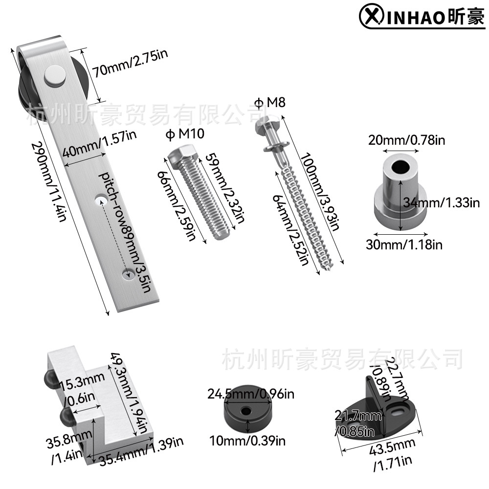 Direct sales of stainless steel classic barn door hanging rail J-type American-style sliding door hardware from the manufacturer Application Scenario