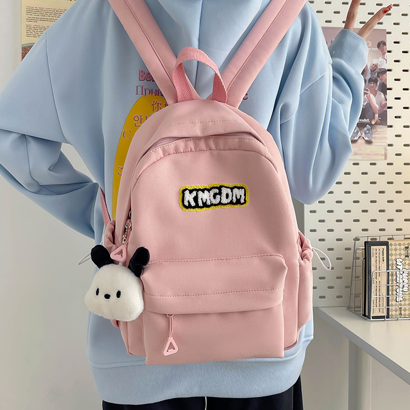 Japanese-style, fresh and casual schoolbag for girls, high school and college students, simple backpack, lightweight backpack, travel backpack Specification drawing