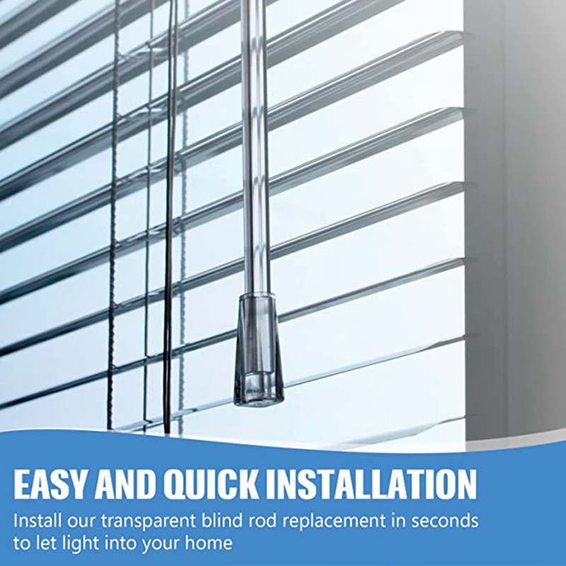Cross-border wholesale of 17-inch acrylic transparent swivel blinds, swivel pull rods, dimming rods with hook handles Item Picture