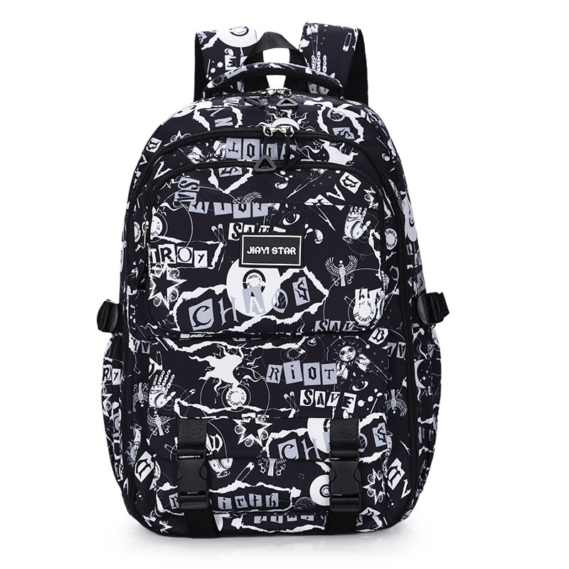 New large-capacity backpacks for men, personalized graffiti casual backpacks, fashionable schoolbags for primary and junior high school students, and girls Item Picture