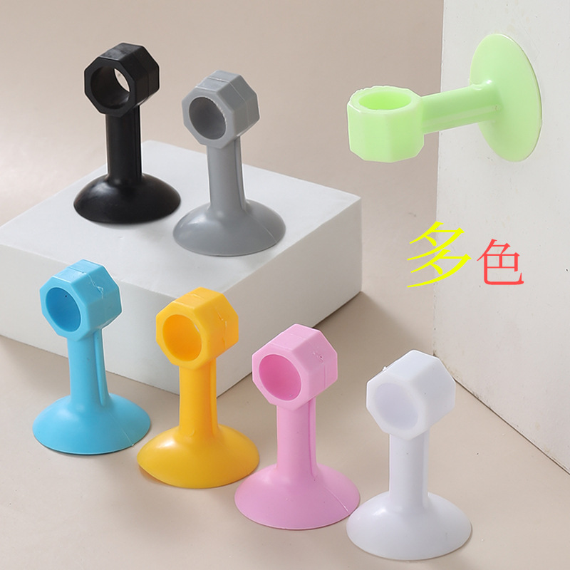 New medium-sized silicone door stop without perforation handle anti-collision bathroom buffer door stop, plastic rubber door collision door stop details Picture