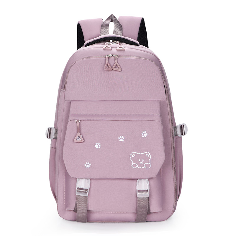 New backpack for primary school students with bear prints, casual and cute children's schoolbag, simple and durable campus backpack Application Scenario