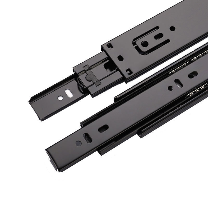 Drawer guide rails, damping buffer slide rails, thickened silent steel ball track slides, drawer slide rails, furniture hardware slide rails details Picture