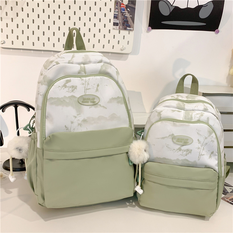 New Chinese-style, fresh and cute schoolbag, a light backpack for girls' travel, a backpack for college, high school and junior high school girls details Picture