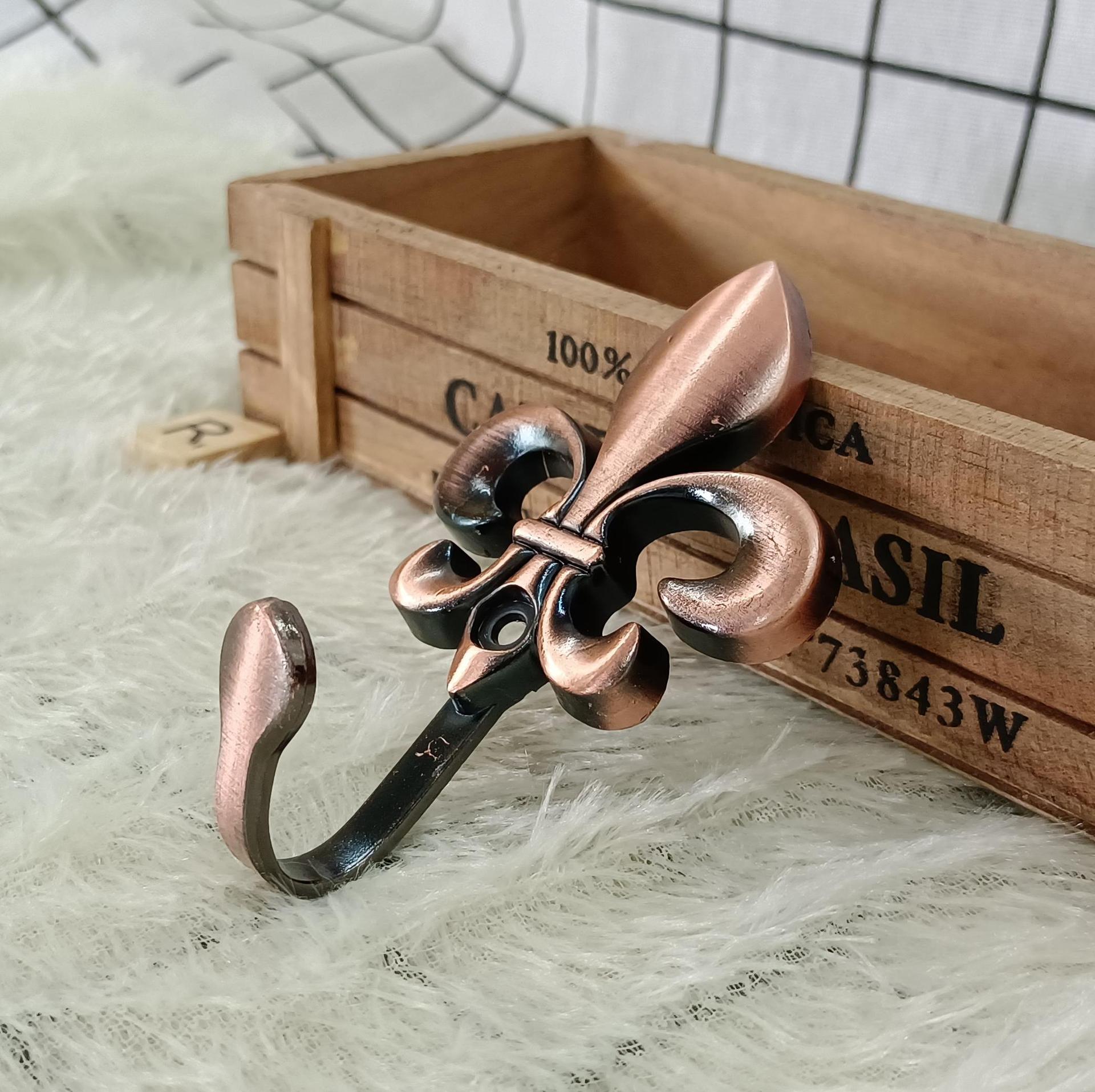 Cross-border best-selling zinc alloy large flower hooks, curtain hooks, window decoration accessories, coat hooks, curtain wall hooks, factory direct sales full figure