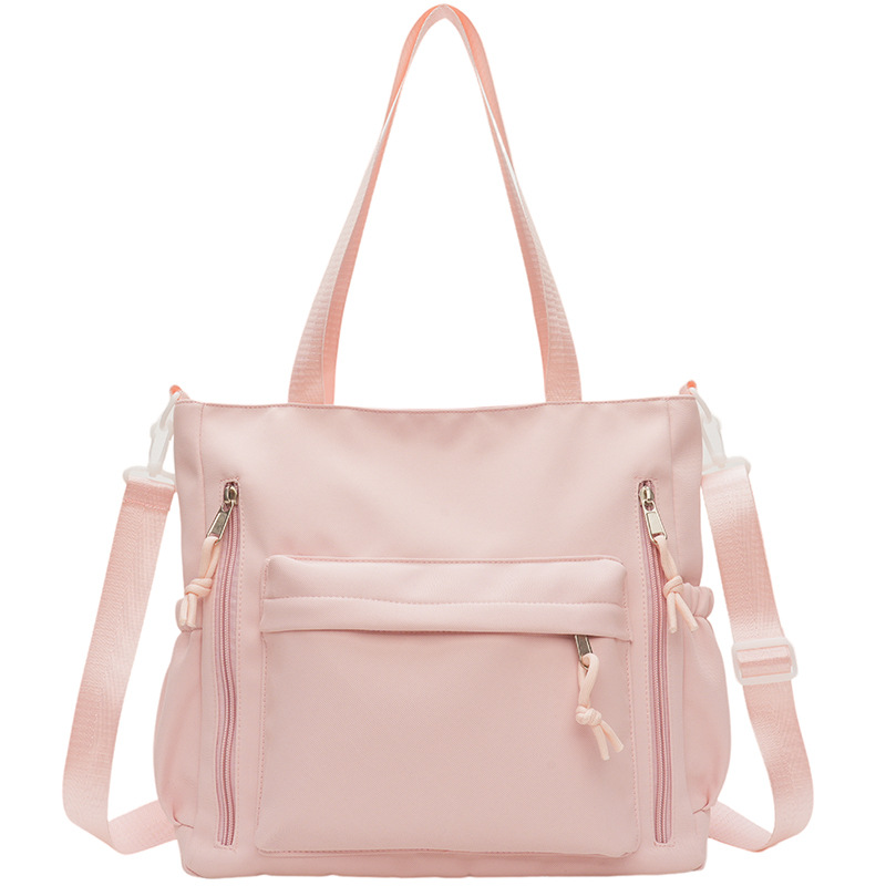 Retro and versatile commuter tote bag, fashionable large-capacity single-shoulder bag, girl's handbag, student tutorial class backpack Item Picture