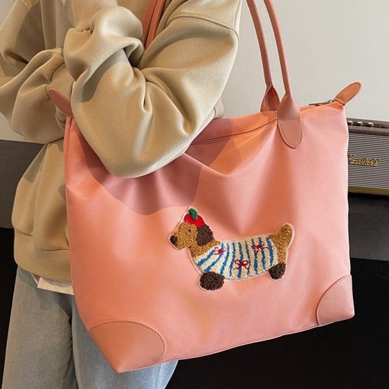 Korean style Instagram cute girl Tote bag 2024 New Cartoon dog shoulder bag large capacity versatile bag full figure
