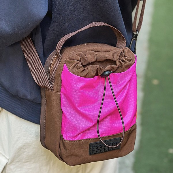 Cross-border color-blocking water cup bag, large-capacity multi-layer lightweight travel water cup bag, single-shoulder crossbody bag, bucket bag, clutch bag details Picture
