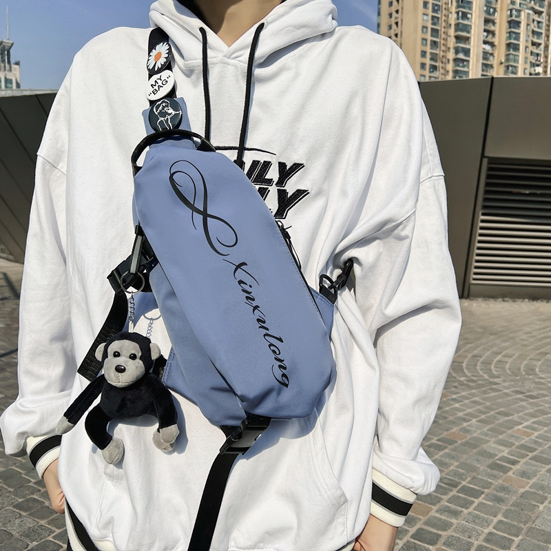 Men's 2024 new student shoulder bag, casual men's waist bag, fashionable small bag, women's crossbody bag, single-shoulder full figure