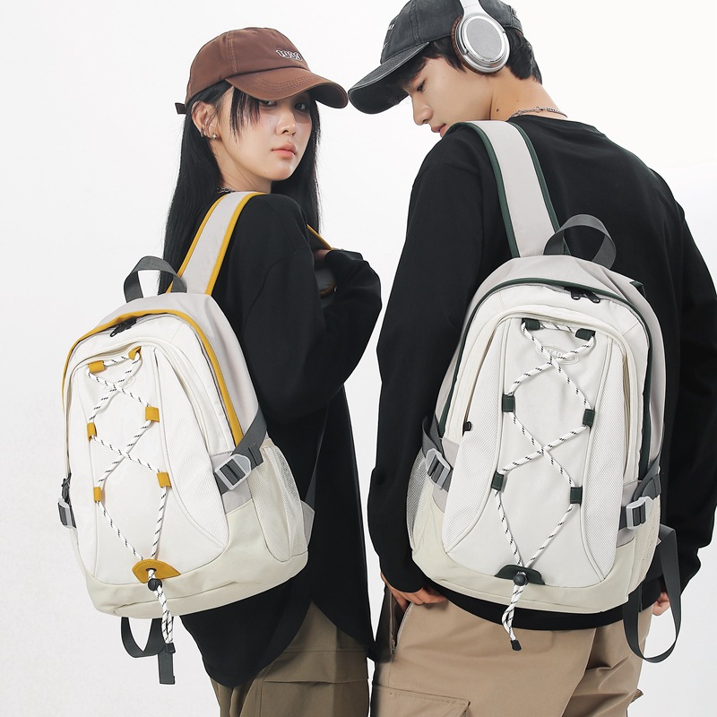 Student schoolbags, female college students, trendy brand, niche design, large-capacity backpacks, male junior high school and high school students' backpacks full figure