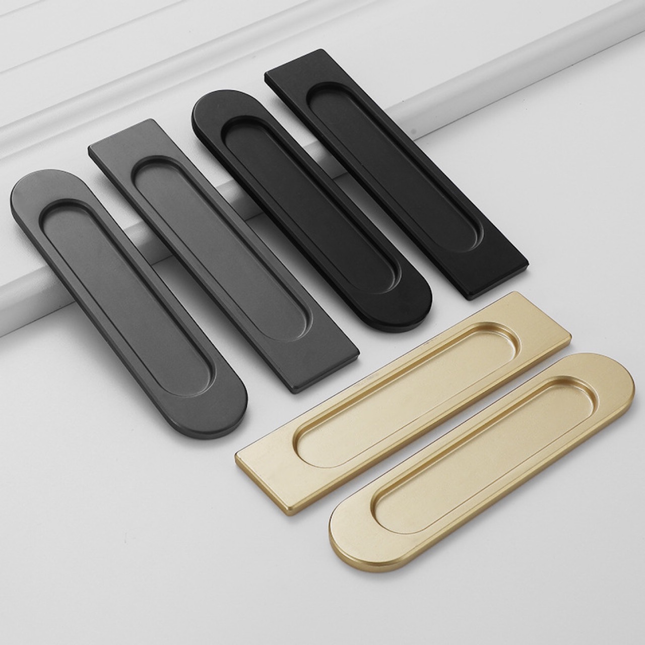 Non-drilling adhesive sliding door handle, gold, black, gray, warehouse door, glass door, kitchen door, drawer invisible handle Specification drawing