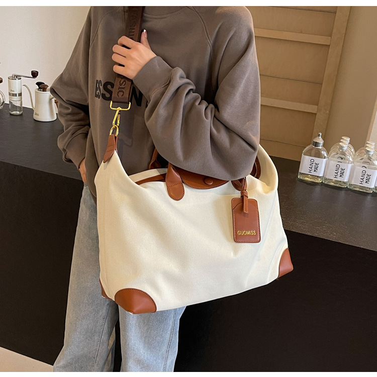 Travel bags for women, large-capacity fashionable travel luggage bags, short-distance lightweight hand-held maternity bags, storage fitness bags Specification drawing