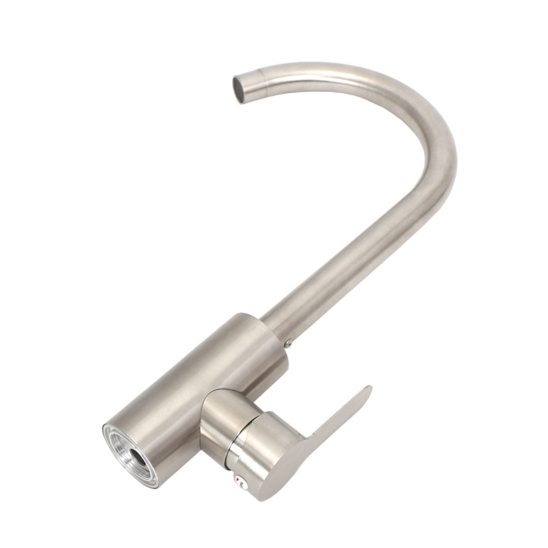 Vertical large three-way stainless steel large bend brushed vegetable basin, hot and cold water faucet, kitchen large sink faucet factory direct sales Application Scenario