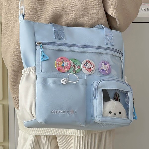 Cute student storage bag, new large-capacity, new fashionable pain bag, versatile, daily school-style tutorial bag, hand-carry Specification drawing