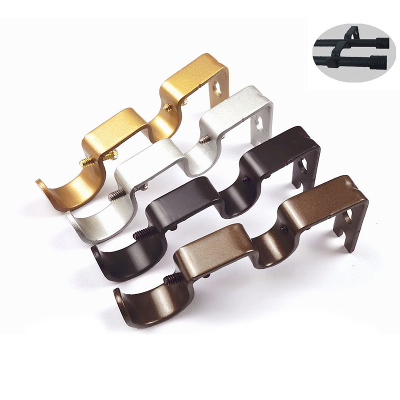Modern and simple Roman pole curtain rod accessories, double-pole bracket base support frame, double-pole bracket details Picture