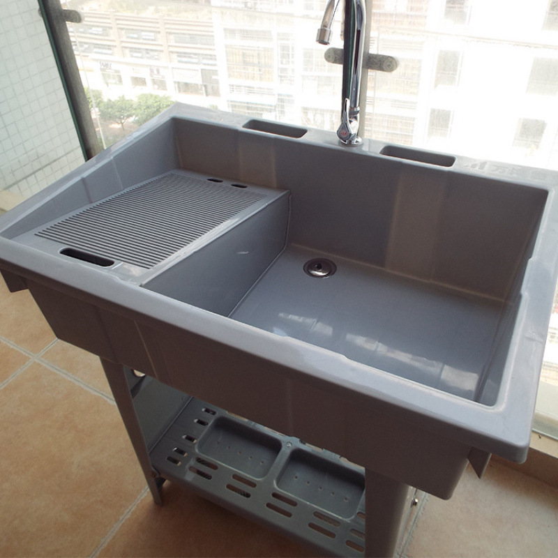 Plastic laundry sink, wardrobe, bathroom cabinet, balcony with washboard, floor-standing laundry basin, washbasin, thickened laundry table factory Item Picture