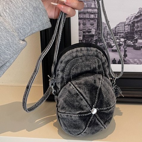 Canvas small bag for women, 2025 new mini phone bag, Instagram trendy and unique hat, couple crossbody small bag details Picture