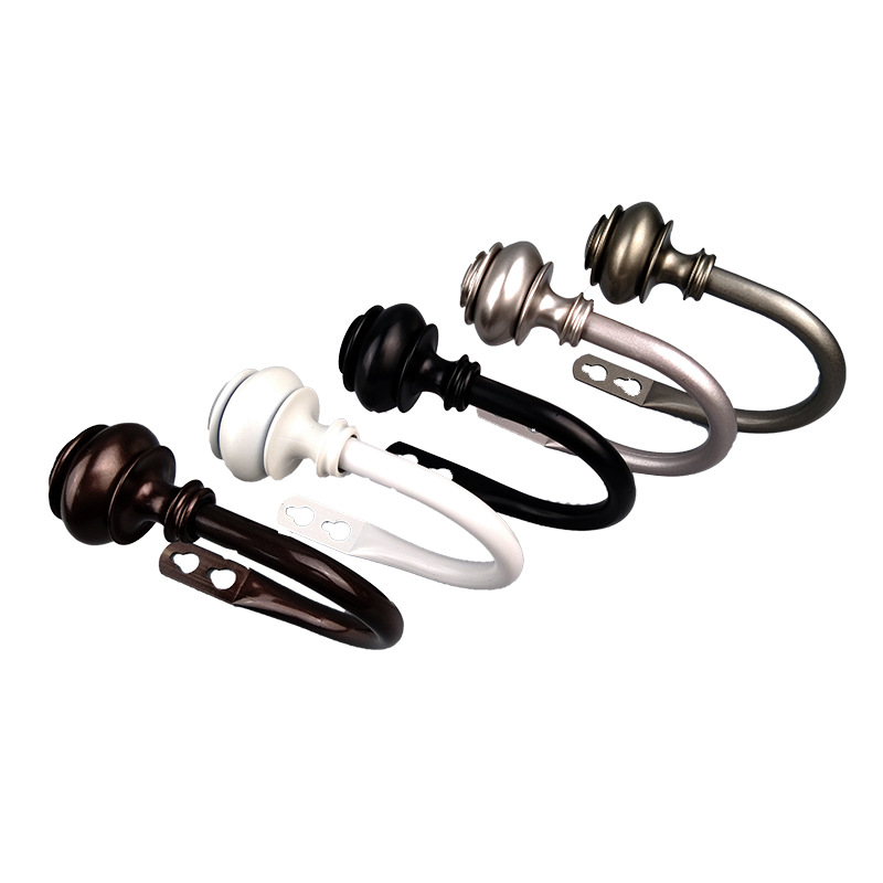 Specialized curtain accessories, jars, lanterns, U-shaped hooks, cross-border manufacturer in stock, iron lacquered fabric curtain rope hooks details Picture