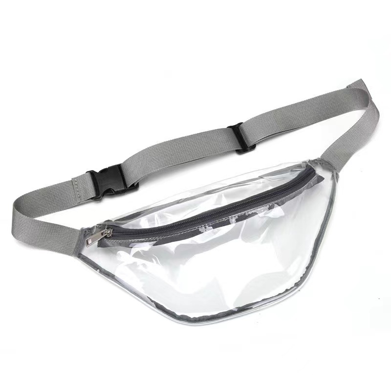 Wholesale of cross-border fashion waterproof waist bags, transparent PVC men's and women's chest bags, simple outdoor sports beach bags details Picture