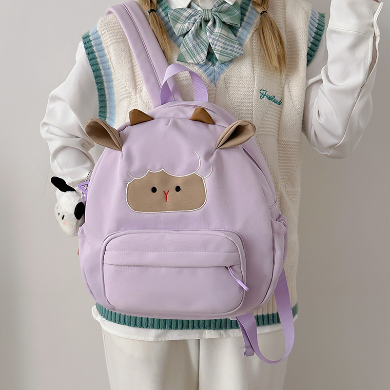 Cute and ugly cartoon little sheep children's spring outing mini backpack, high appearance level, creamy style soft girl shopping small backpack full figure