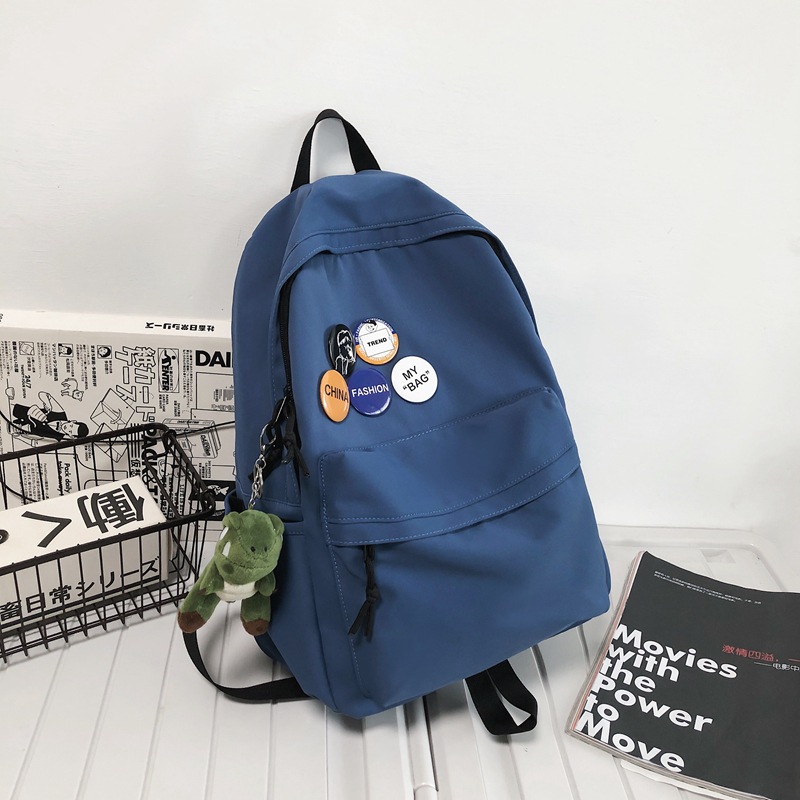 Ins-style backpacks for girls, large-capacity simple schoolbags, high school and college students' backpacks, and junior high school students' travel backpacks details Picture