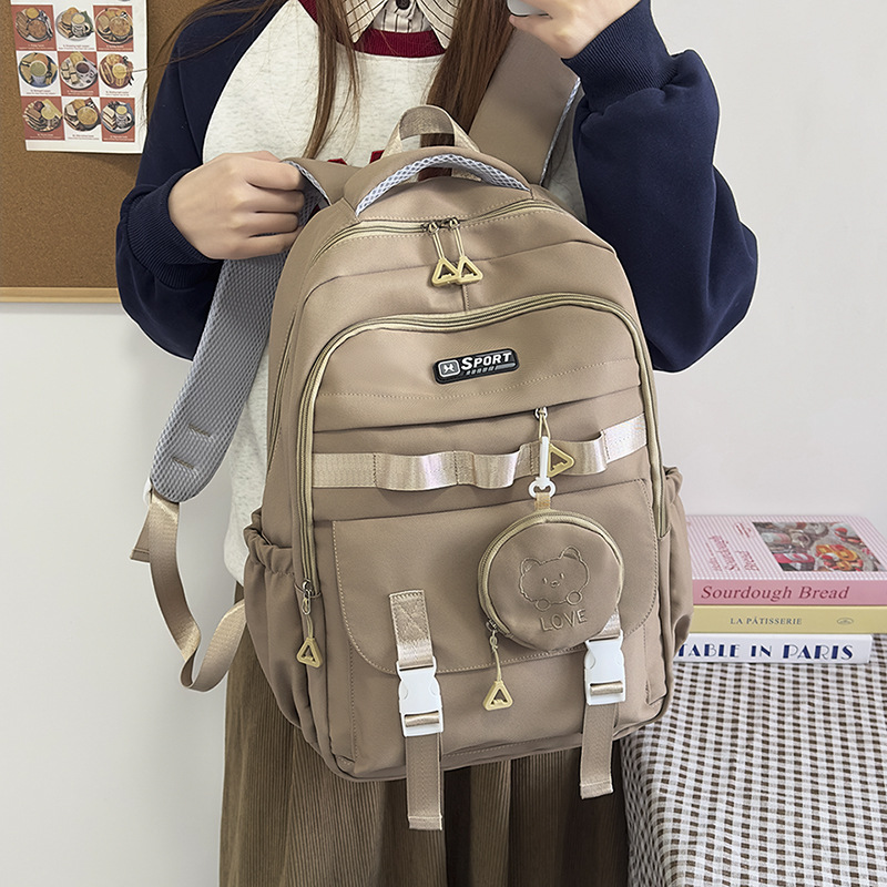 New large-capacity schoolbag, cute backpack, cartoon backpack, casual bag with coin purse, and backpack for primary and secondary school students full figure
