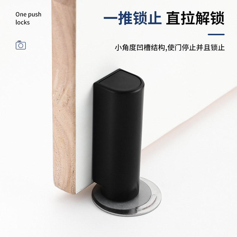 Ultra-thin invisible strong magnetic floor suction hidden door stop, no need for drilling, extremely narrow glass door, precision-cast 304 stainless steel door suction Application Scenario