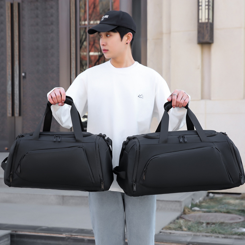 Cross-border dry-wet separation fitness bag, multi-functional men's shoulder bag for going out, business trip and boarding carry-on travel bag details Picture