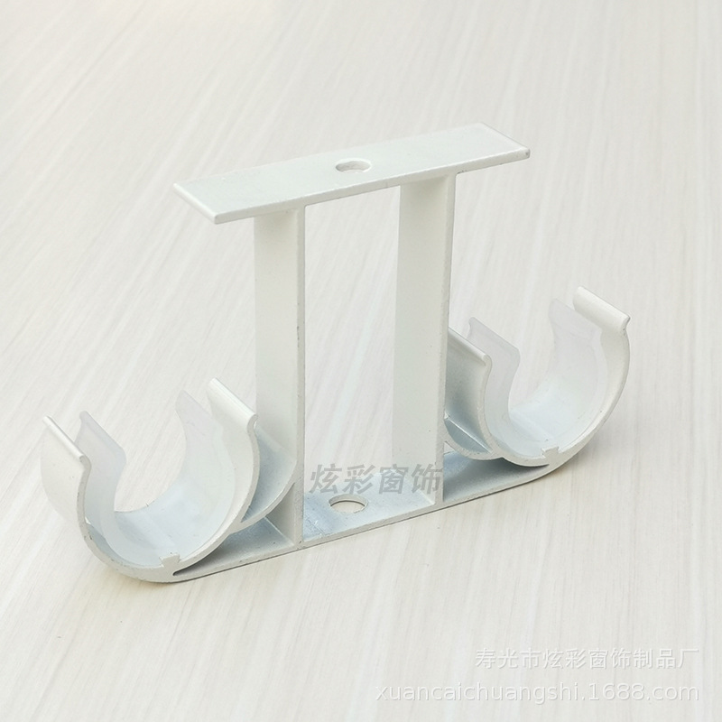 Curtain rod Roman rod bracket aluminum alloy Roman rod top installation thickened single-hole double bracket seat hook curtain accessories Application Scenario