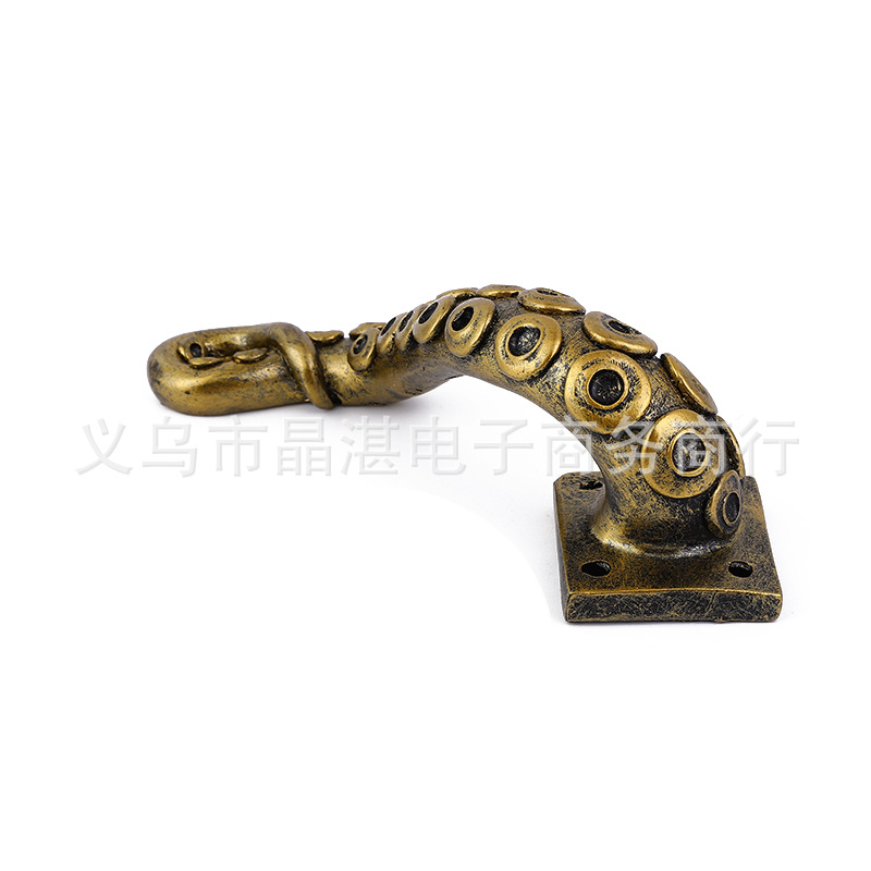 Cross-border door handle, steampunk retro octopus door handle, resin handicraft Specification drawing