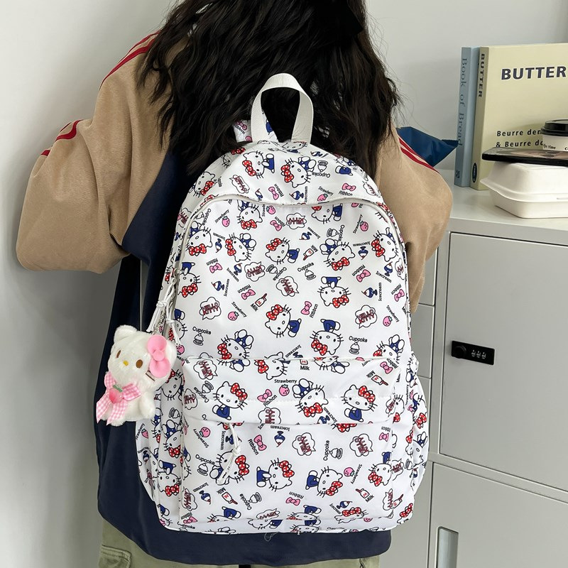 Cute and versatile schoolbag for campus, fresh and cute cartoon casual girls' backpack, large-capacity backpack for junior and senior high school students to reduce burden full figure