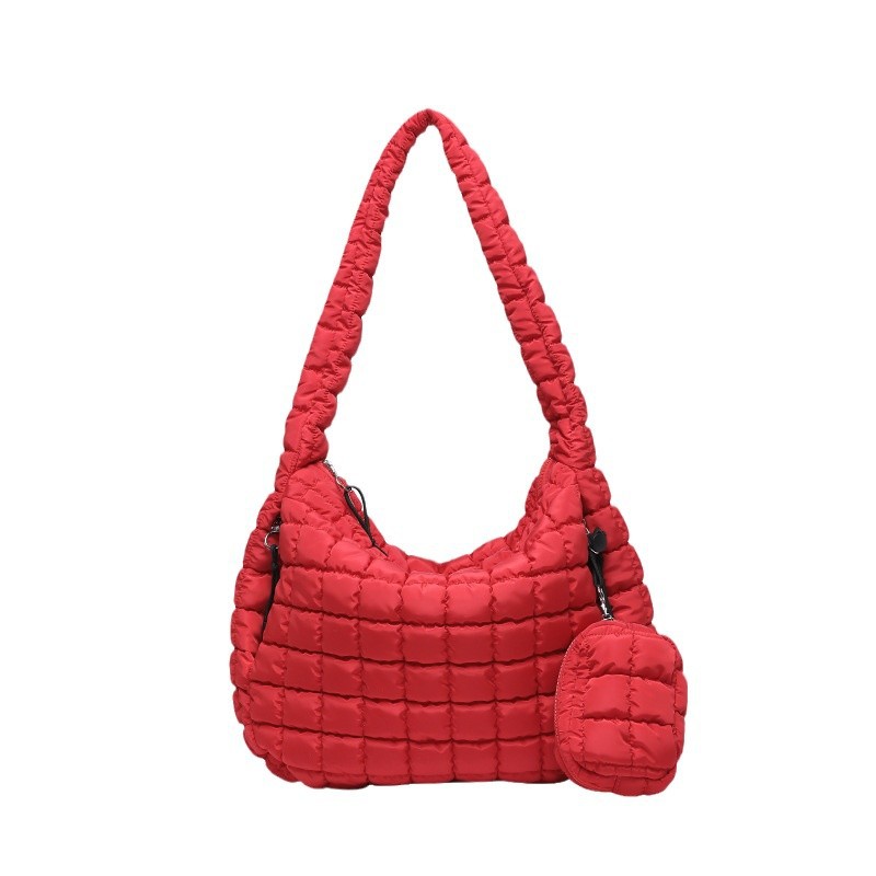 Cross-border wholesale bestsellers: Wrinkled cloud bag, fashionable single-shoulder crossbody dumpling bag, large-capacity down cotton underarm women's bag Item Picture