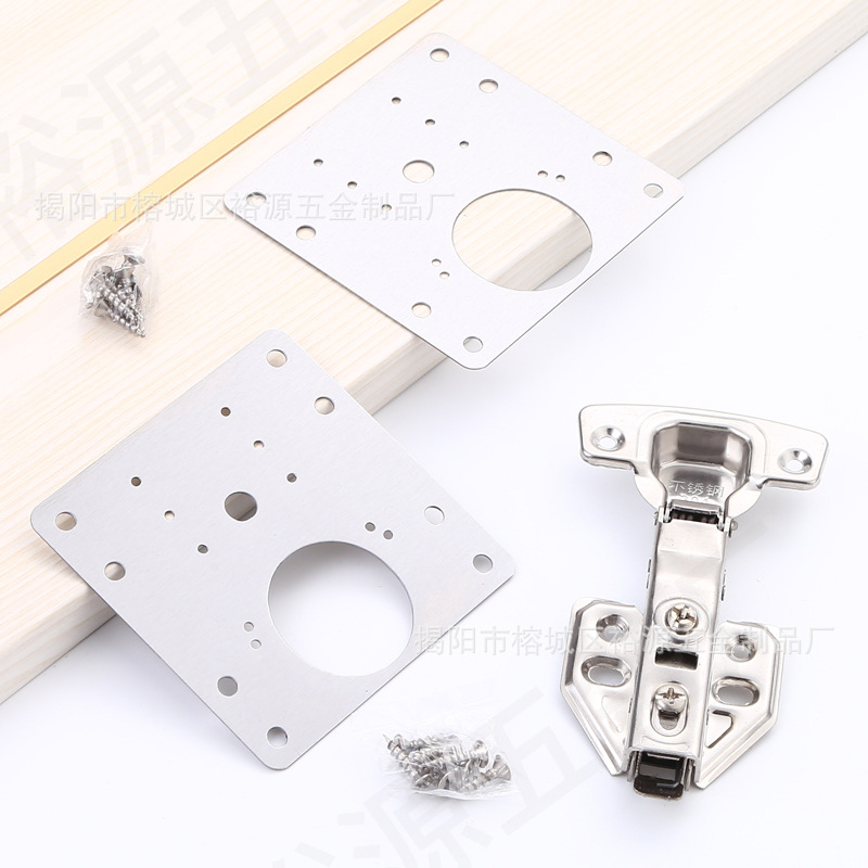 Stainless steel hinge repair accessories, household cabinet door repair installation and fixation thickened gasket, cabinet and wardrobe door repair plate full figure