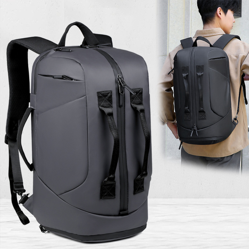 New large-capacity backpack for men, multi-purpose Oxford cloth business backpack, simple outdoor short travel bag full figure