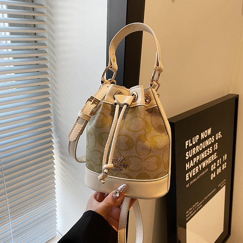 Retro niche design bag for ladies 2024 new high-end quality versatile crossbody bag, floral hand-held bucket bag Specification drawing