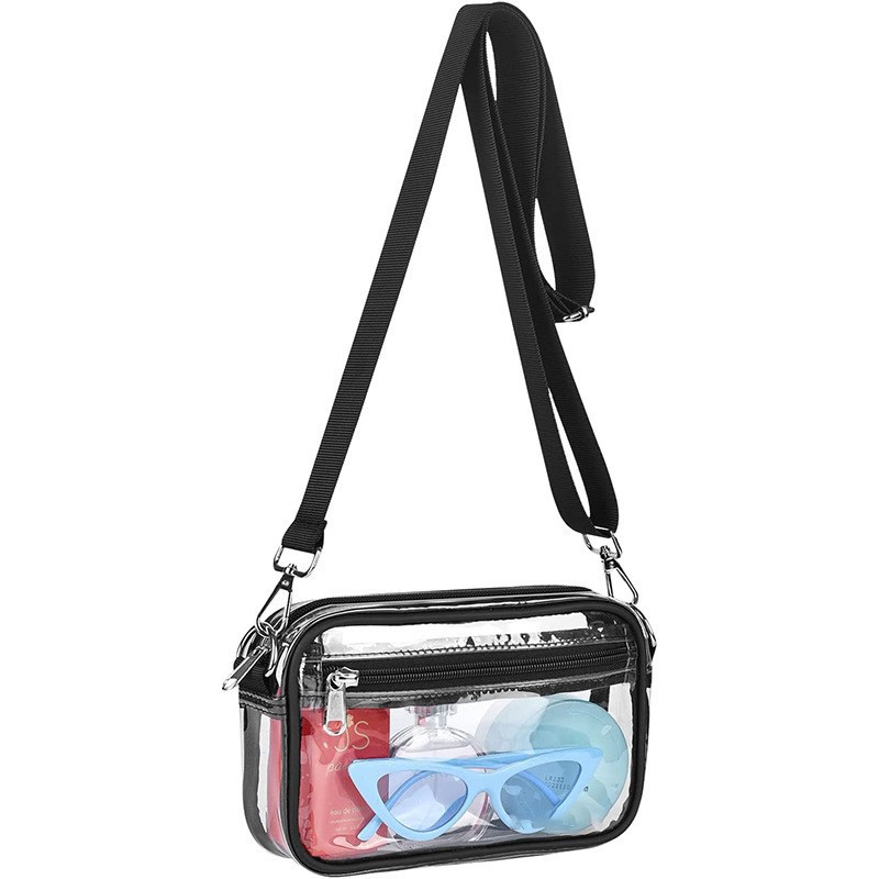 Amazon's new transparent pvc crossbody bag, detachable shoulder strap, waterproof storage bag, and stadium visible coin purse full figure