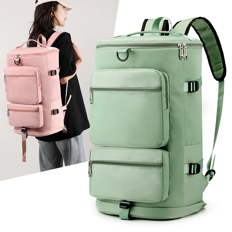 Multi-purpose casual travel bags for men and women, large-capacity dry-wet separated fitness bags, double-shoulder short-distance luggage bags, printed with logos details Picture