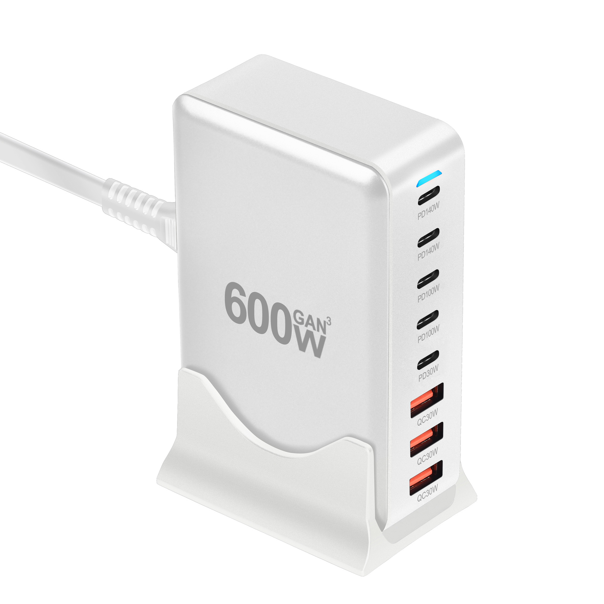 The new 600W desktop charger, 600W nitrogen or gallium PD3.1 adapter, is a cross-border bestseller and a 600W multi-functional charger Specification drawing