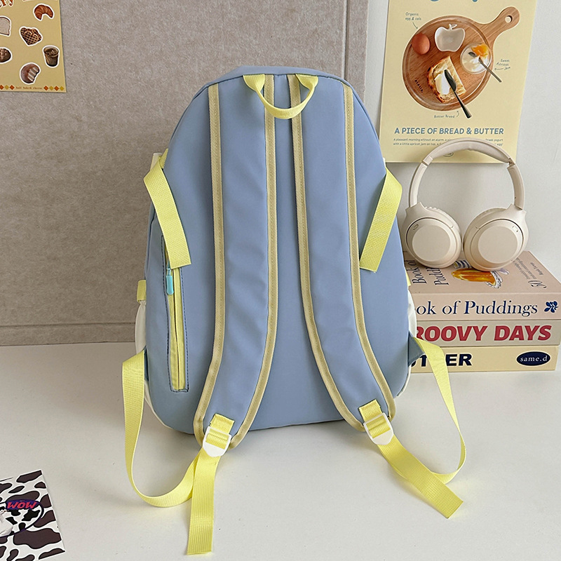 High appearance level schoolbag, cute backpack for female junior high school students, large-capacity ins color-blocking campus backpack for high school and college students Specification drawing