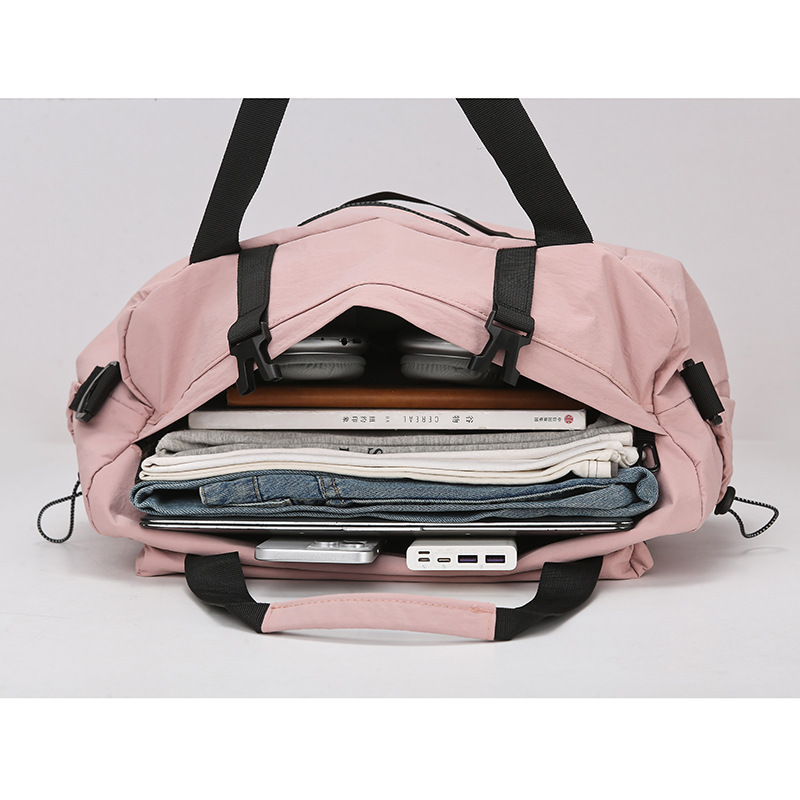 Men's travel and fitness bag, large-capacity short-distance travel bag, light and simple handbag, men's crossbody luggage backpack details Picture
