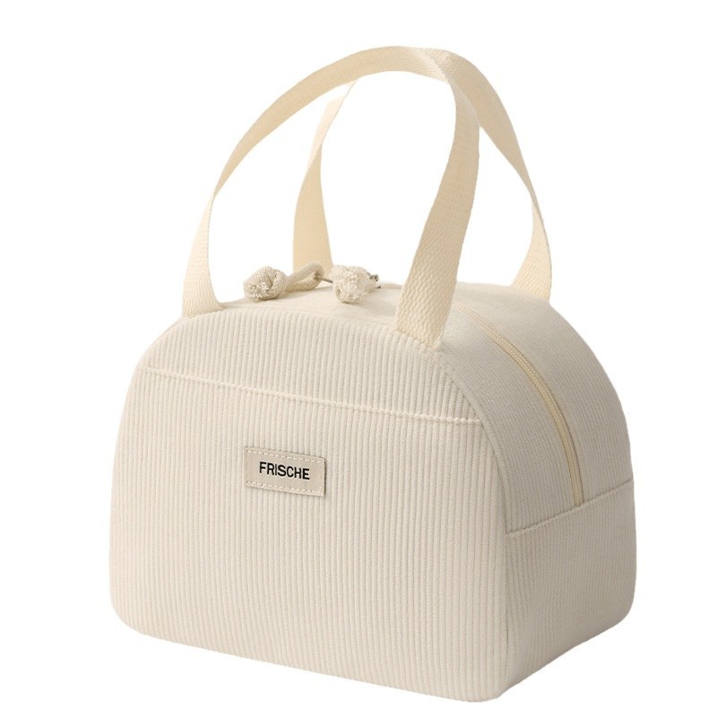 New type of portable lunch box bag, corduroy, student portable insulated lunch bag wholesale, office worker takeout lunch box bag Item Picture
