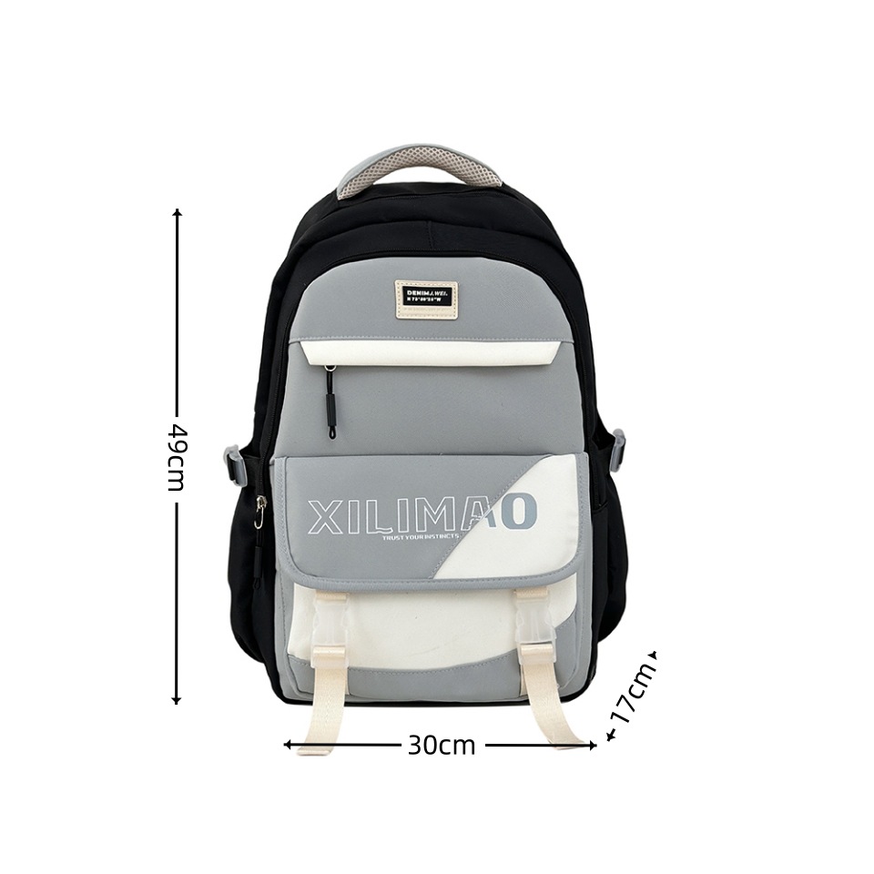 New simple Korean-style backpacks for men and women, large-capacity student backpacks for junior and senior high school students, easy to relieve burden and convenient computer backpacks Item Picture
