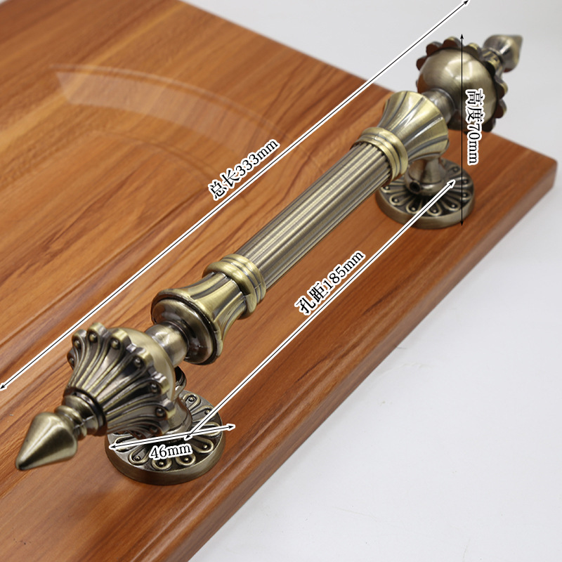 Cross-border heavy-duty door handle, American-style sliding barn door handle, easy to install, no need for drilling, large wooden door handle, exposed installation details Picture