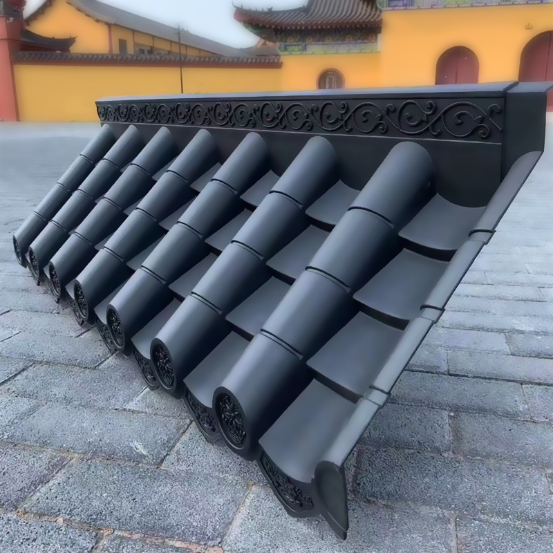 ll antique tiles, one-piece tiles, resin tiles, eaves decoration, plastic tiles, small blue tiles, fake storefronts, Chinese-style fences, glazed tiles details Picture