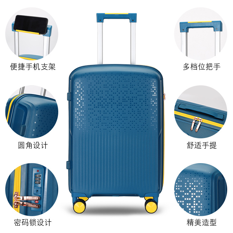 Customized 20-inch high-appearance-level swivel wheel suitcase, 24-inch combination lock handle suitcase, 28-inch suitcase with logo printing details Picture
